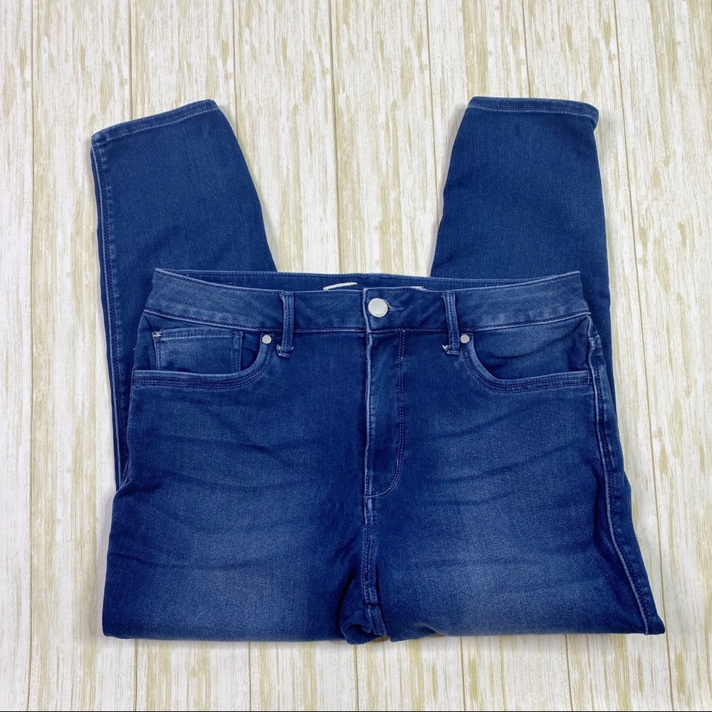 Seven 7 Dark Wash High Rise Skinny Crop Denim Jeans